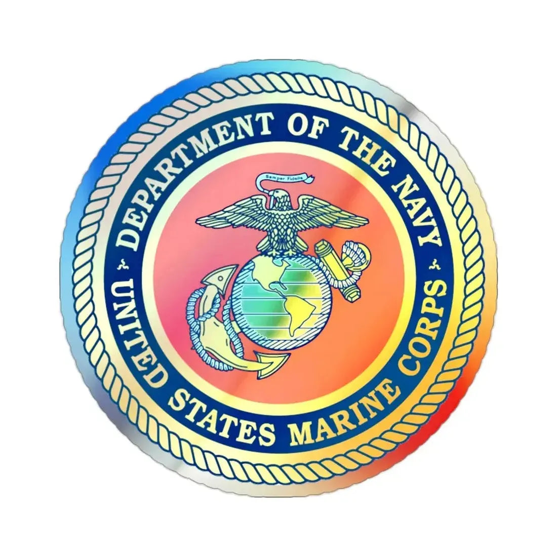 Department Of The Navy United States Marine Corps (USMC) Holographic STICKER Die-Cut Vinyl Decal - The Sticker Space