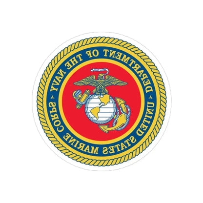 Department Of The Navy United States Marine Corps (USMC) REVERSE PRINT Transparent Die-Cut STICKER 2 Inch Die-Cut Transparent - The Sticker Space