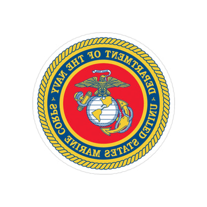 Department Of The Navy United States Marine Corps (USMC) REVERSE PRINT Transparent STICKER-2" × 2"-The Sticker Space