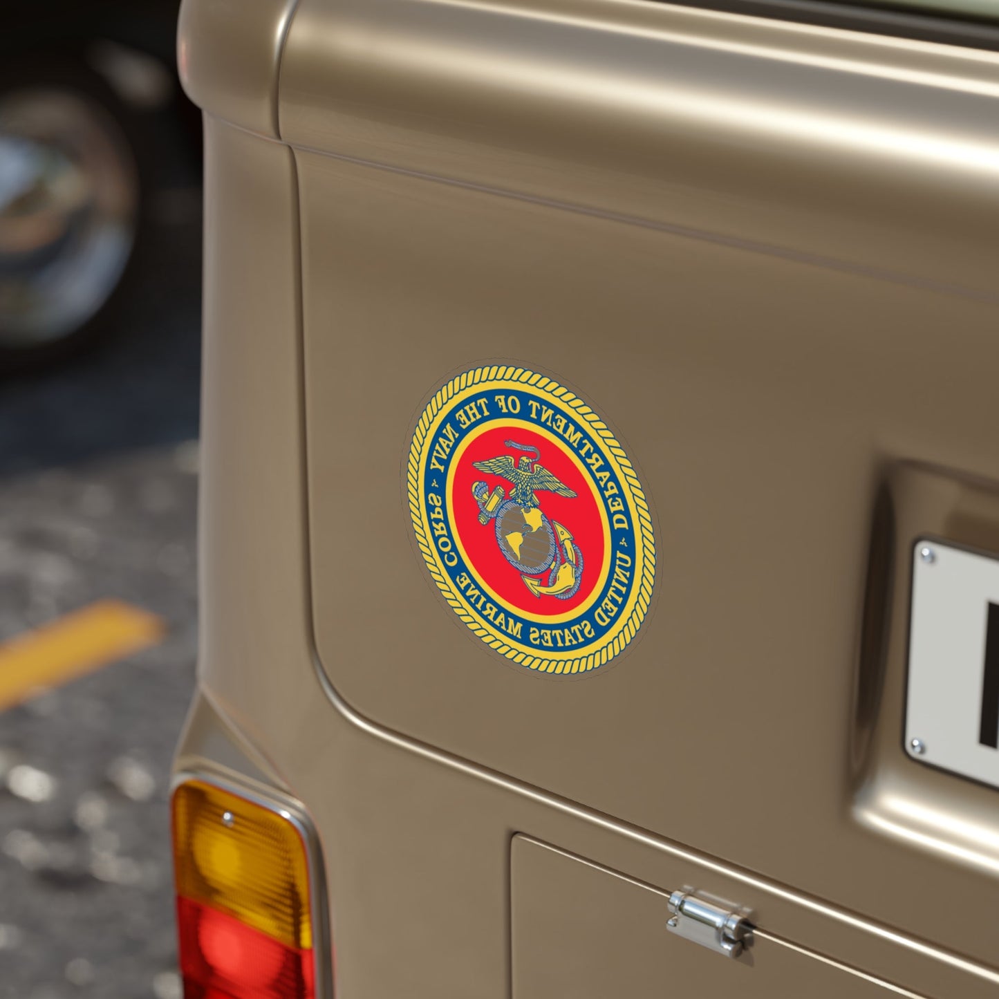 Department Of The Navy United States Marine Corps (USMC) REVERSE PRINT Transparent STICKER-The Sticker Space