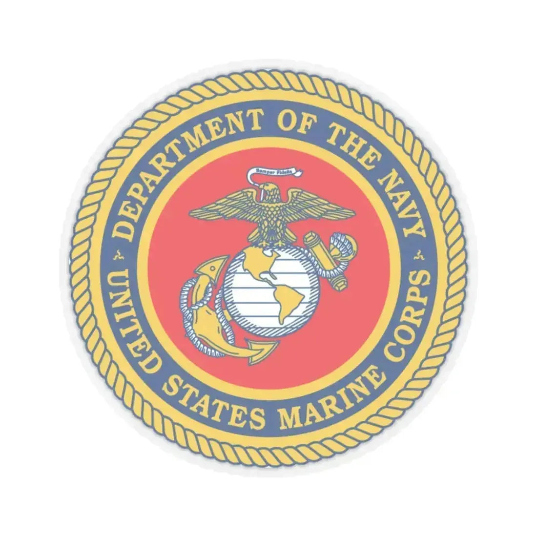 Department Of The Navy United States Marine Corps (USMC) STICKER Vinyl Kiss-Cut Decal 6 Inch Transparent - The Sticker Space