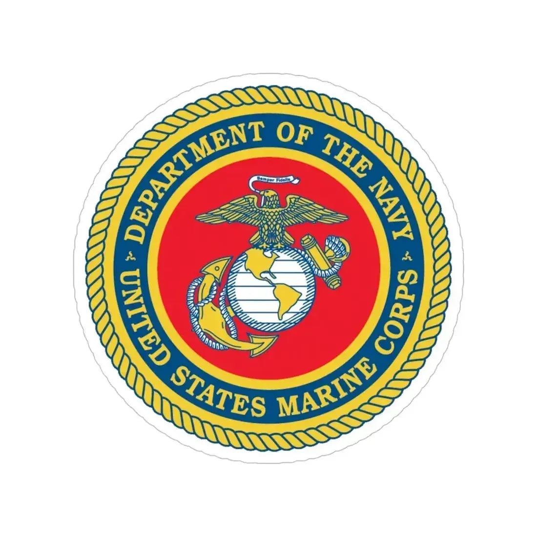 Department Of The Navy United States Marine Corps (USMC) Transparent STICKER Die-Cut Vinyl Decal 5 Inch - The Sticker Space