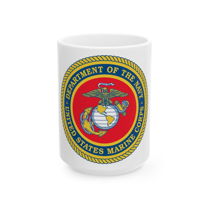 Department Of The Navy United States Marine Corps (USMC) White Coffee Mug-15oz-The Sticker Space