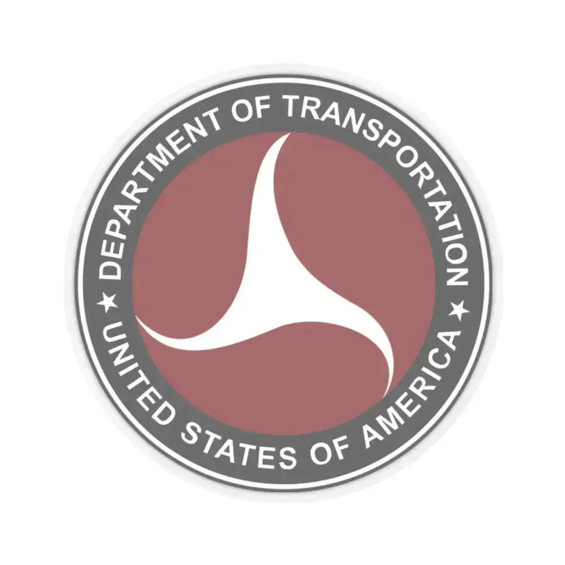 Department of Transportation 1980 - STICKER Vinyl Kiss-Cut Decal 2 Inch Transparent - The Sticker Space