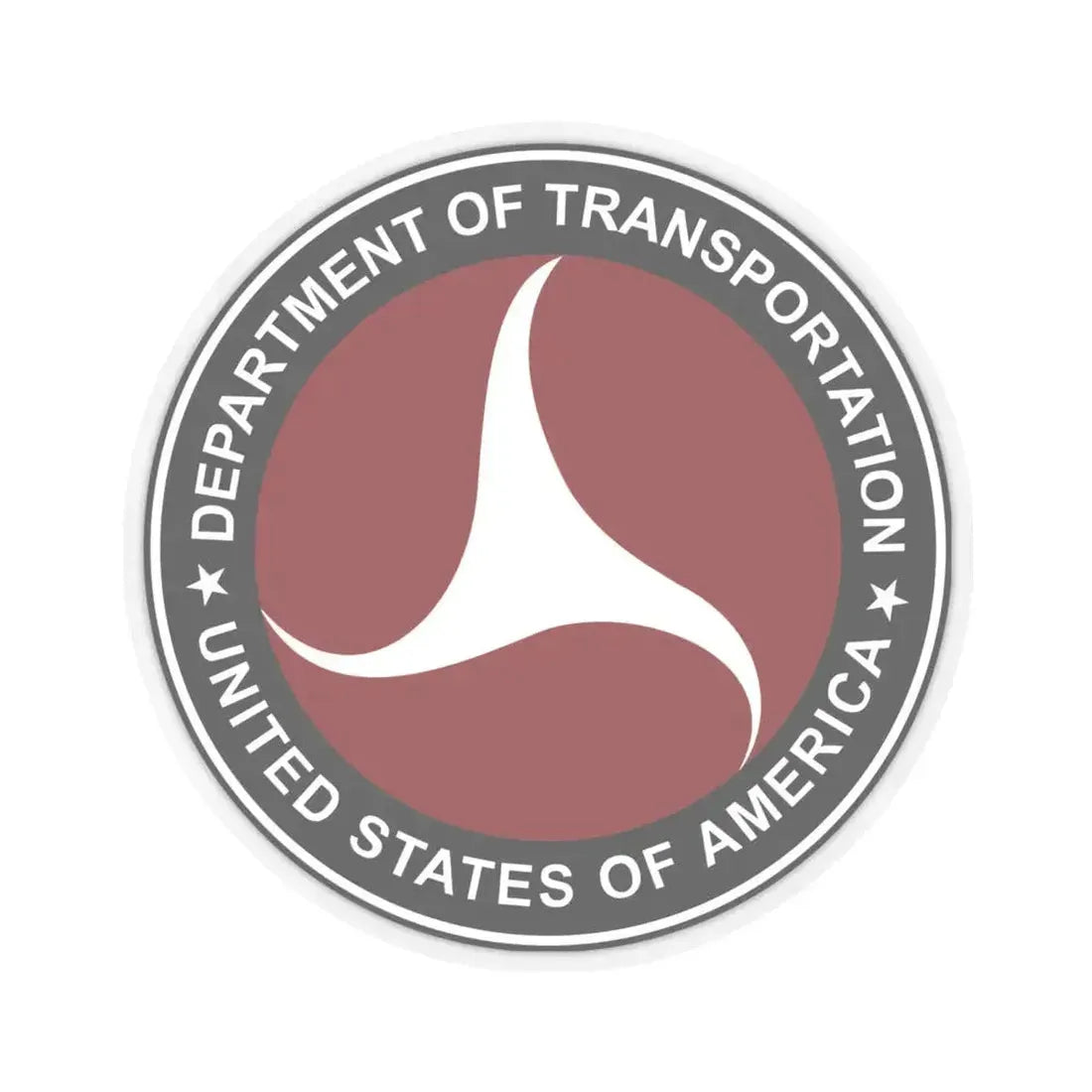 Department of Transportation 1980 - STICKER Vinyl Kiss-Cut Decal 6 Inch Transparent - The Sticker Space