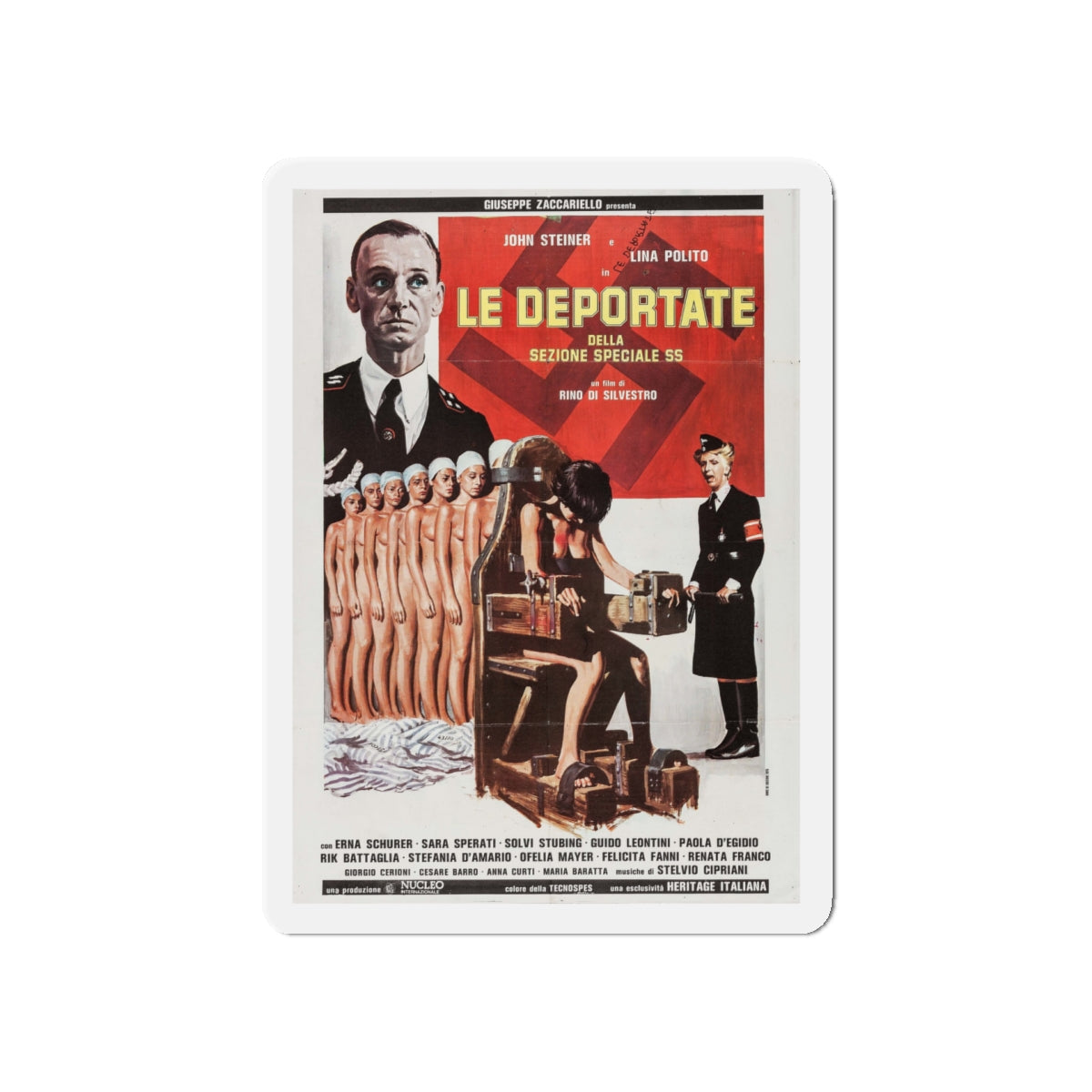 DEPORTED WOMEN OF THE SS SPECIAL SECTION 1976 Movie Poster - Die-Cut Magnet-5" x 5"-The Sticker Space