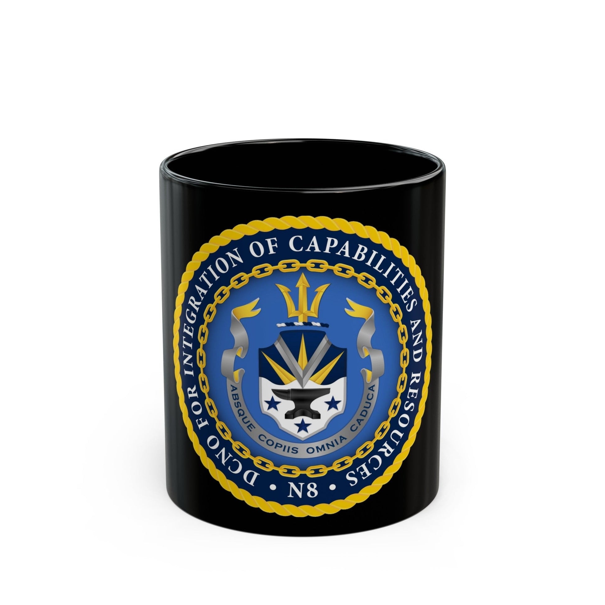 Deputy Chief of Naval Operations for Integration of Capabilities and Resources N8 (U.S. Navy) Black Coffee Mug-11oz-The Sticker Space