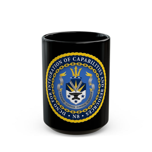 Deputy Chief of Naval Operations for Integration of Capabilities and Resources N8 (U.S. Navy) Black Coffee Mug-15oz-The Sticker Space