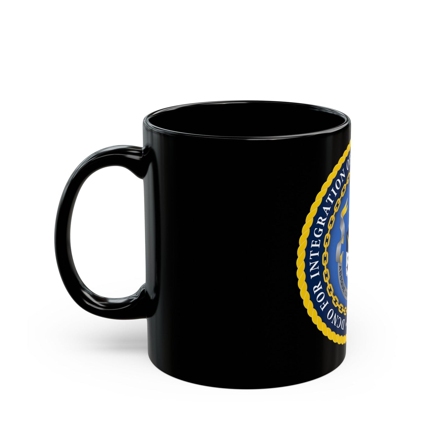 Deputy Chief of Naval Operations for Integration of Capabilities and Resources N8 (U.S. Navy) Black Coffee Mug-The Sticker Space