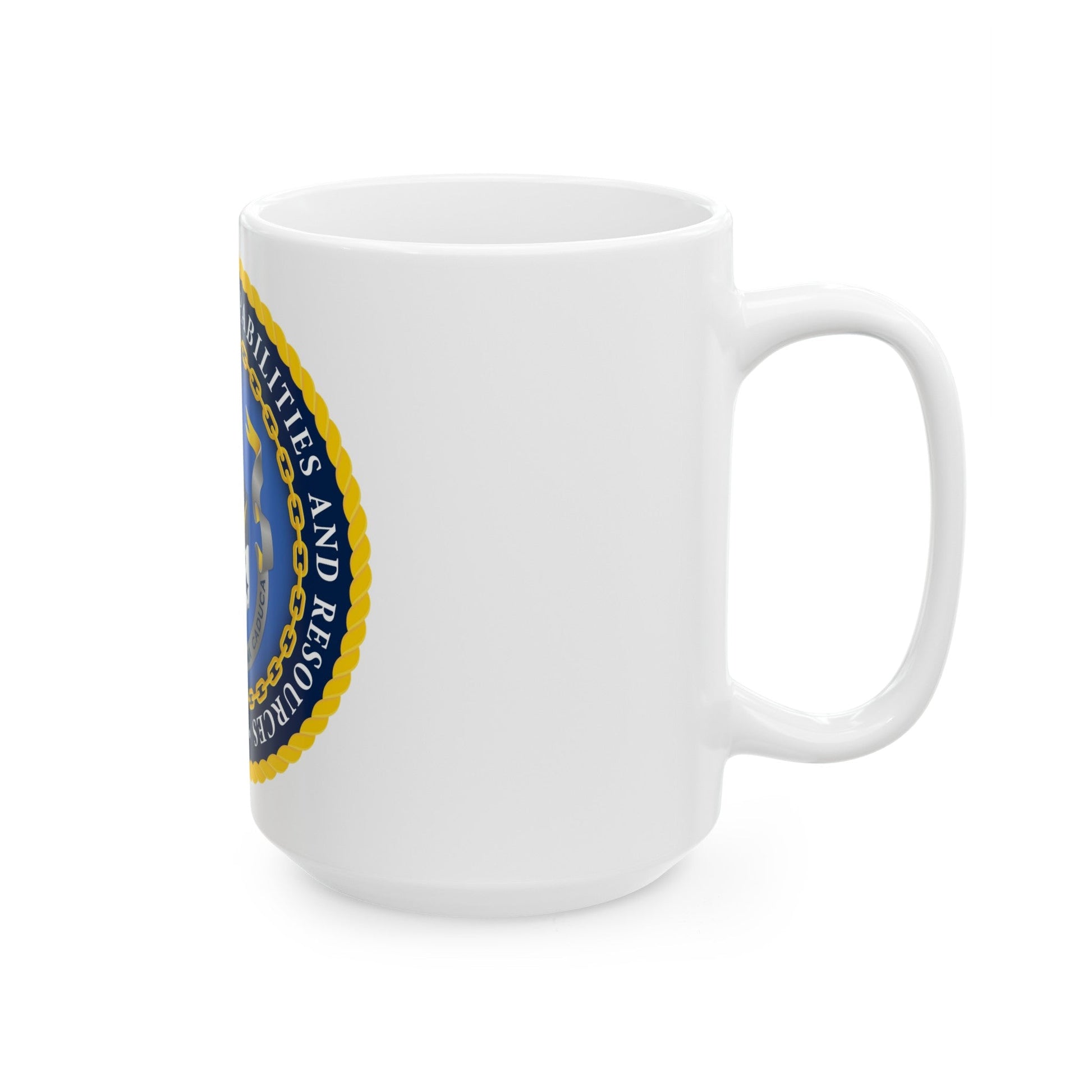 Deputy Chief of Naval Operations for Integration of Capabilities and Resources N8 (U.S. Navy) White Coffee Mug-The Sticker Space