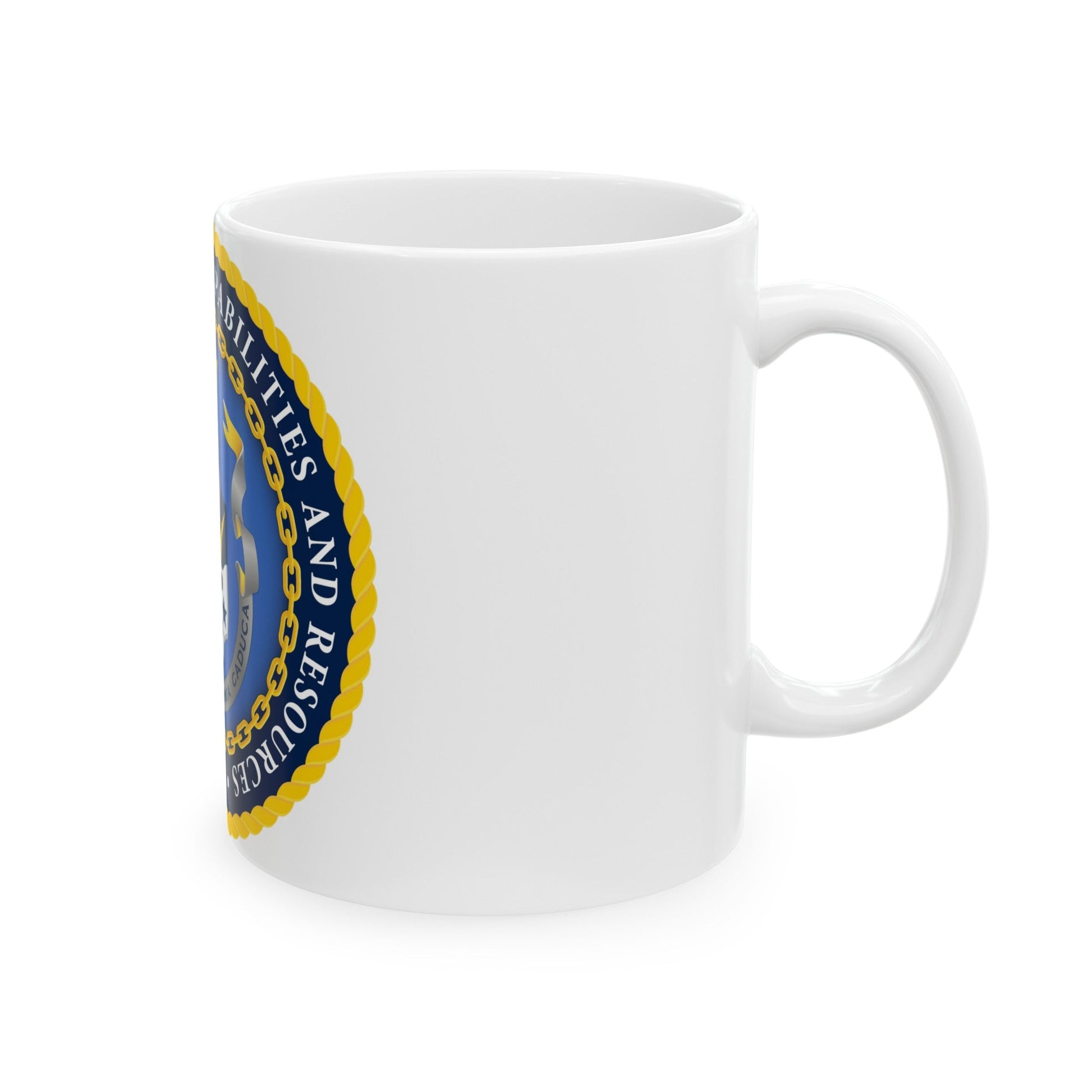 Deputy Chief of Naval Operations for Integration of Capabilities and Resources N8 (U.S. Navy) White Coffee Mug-The Sticker Space