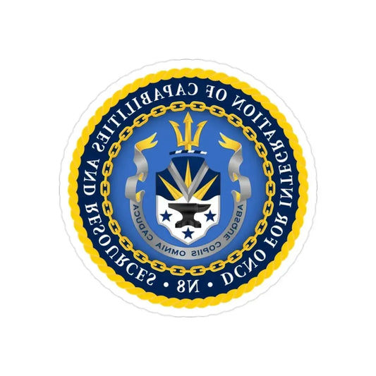 Deputy Chief of Naval Operations for Integration of Capabilities and Resources N8 (U.S. Navy) REVERSE PRINT Transparent Die-Cut STICKER 2 Inch Die-Cut Transparent - The Sticker Space