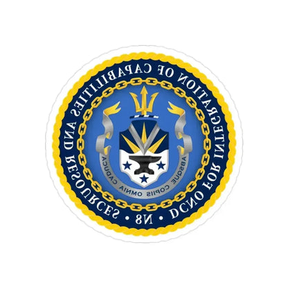 Deputy Chief of Naval Operations for Integration of Capabilities and Resources N8 (U.S. Navy) REVERSE PRINT Transparent Die-Cut STICKER - The Sticker Space