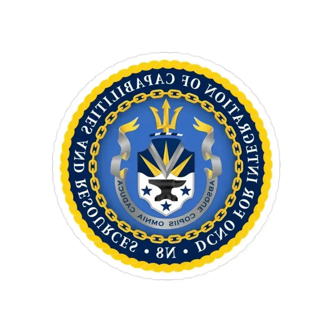 Deputy Chief of Naval Operations for Integration of Capabilities and Resources N8 (U.S. Navy) REVERSE PRINT Transparent Die-Cut STICKER - The Sticker Space