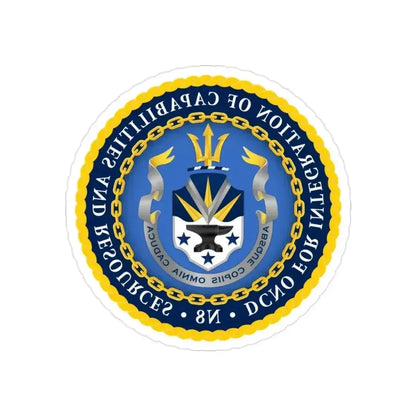 Deputy Chief of Naval Operations for Integration of Capabilities and Resources N8 (U.S. Navy) REVERSE PRINT Transparent Die-Cut STICKER - The Sticker Space