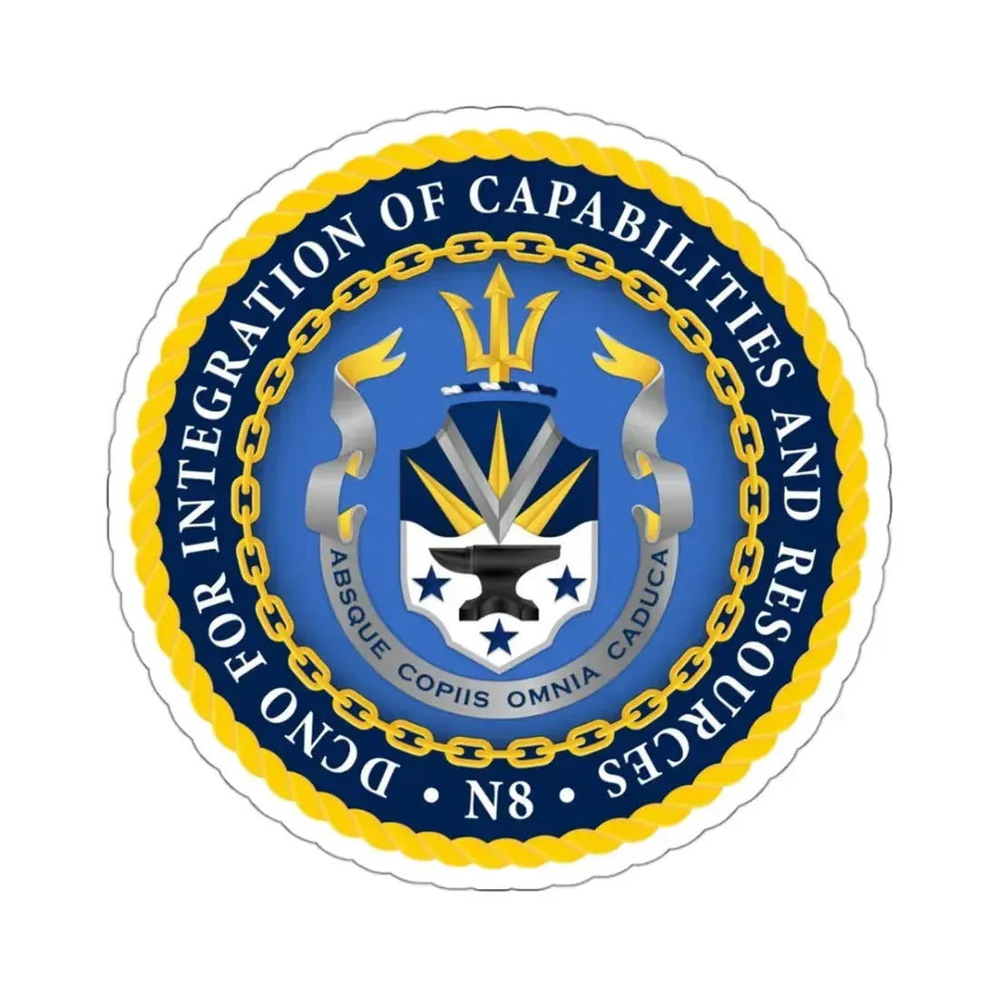 Deputy Chief of Naval Operations for Integration of Capabilities and Resources N8 (U.S. Navy) STICKER Vinyl Kiss-Cut Decal 3 Inch White - The Sticker Space