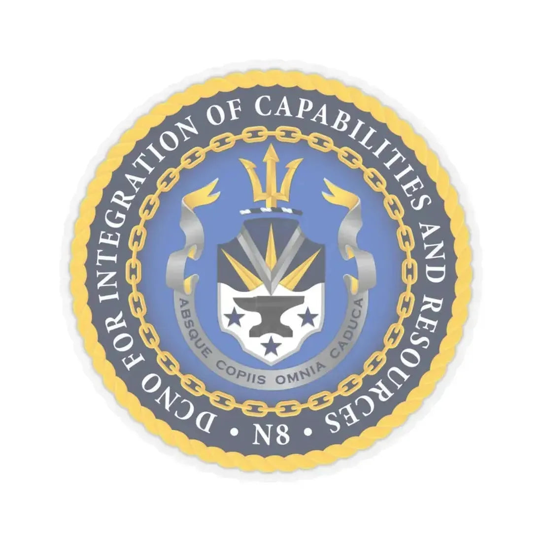Deputy Chief of Naval Operations for Integration of Capabilities and Resources N8 (U.S. Navy) STICKER Vinyl Kiss-Cut Decal 4 Inch Transparent - The Sticker Space