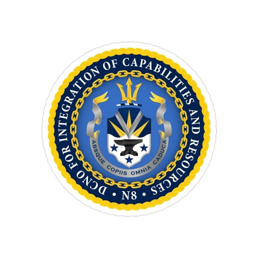 Deputy Chief of Naval Operations for Integration of Capabilities and Resources N8 (U.S. Navy) Transparent STICKER Die-Cut Vinyl Decal 3 Inch Transparent - The Sticker Space