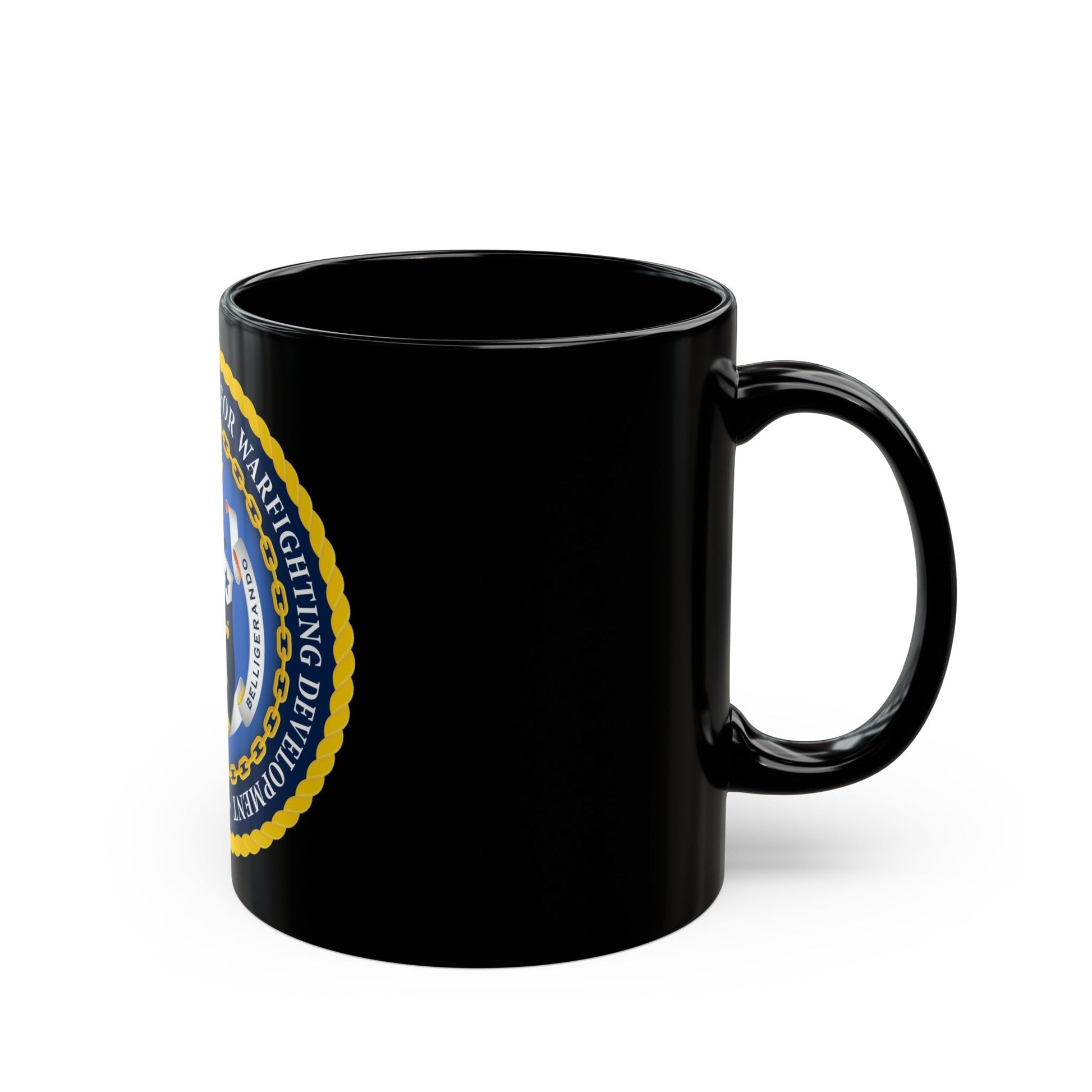 Deputy Chief of Naval Operations for Warfighting Development N7 (U.S. Navy) Black Coffee Mug-The Sticker Space