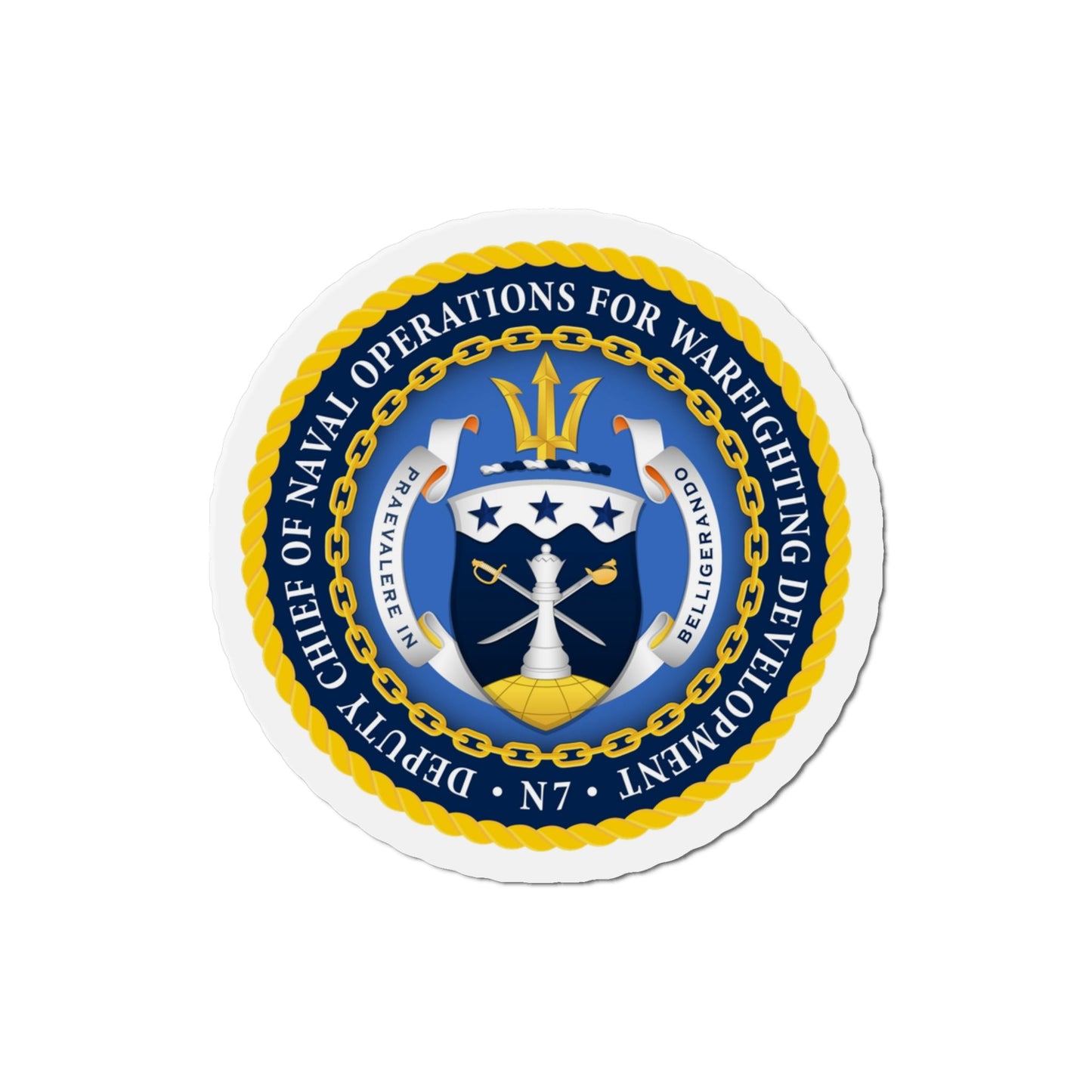 Deputy Chief of Naval Operations for Warfighting Development N7 (U.S. Navy) Die-Cut Magnet-3" x 3"-The Sticker Space