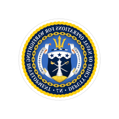 Deputy Chief of Naval Operations for Warfighting Development N7 (U.S. Navy) REVERSE PRINT Transparent STICKER-3" × 3"-The Sticker Space