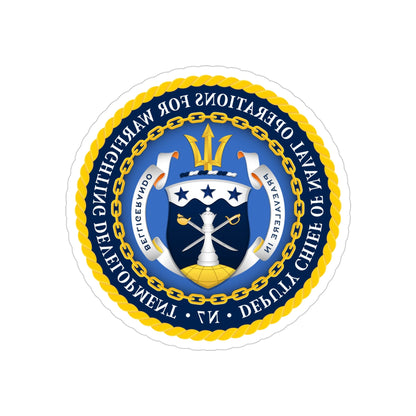 Deputy Chief of Naval Operations for Warfighting Development N7 (U.S. Navy) REVERSE PRINT Transparent STICKER-4" × 4"-The Sticker Space