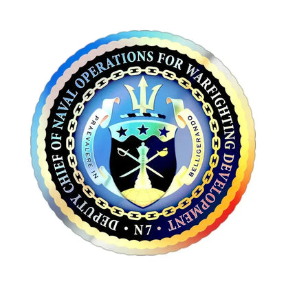 Deputy Chief of Naval Operations for Warfighting Development N7 (U.S. Navy) Holographic STICKER Die-Cut Vinyl Decal 2 Inch Holographic - The Sticker Space