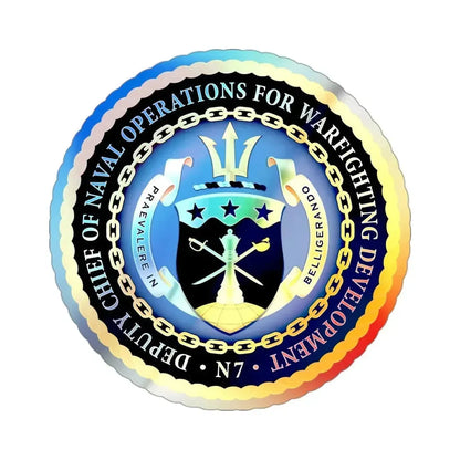Deputy Chief of Naval Operations for Warfighting Development N7 (U.S. Navy) Holographic STICKER Die-Cut Vinyl Decal - The Sticker Space