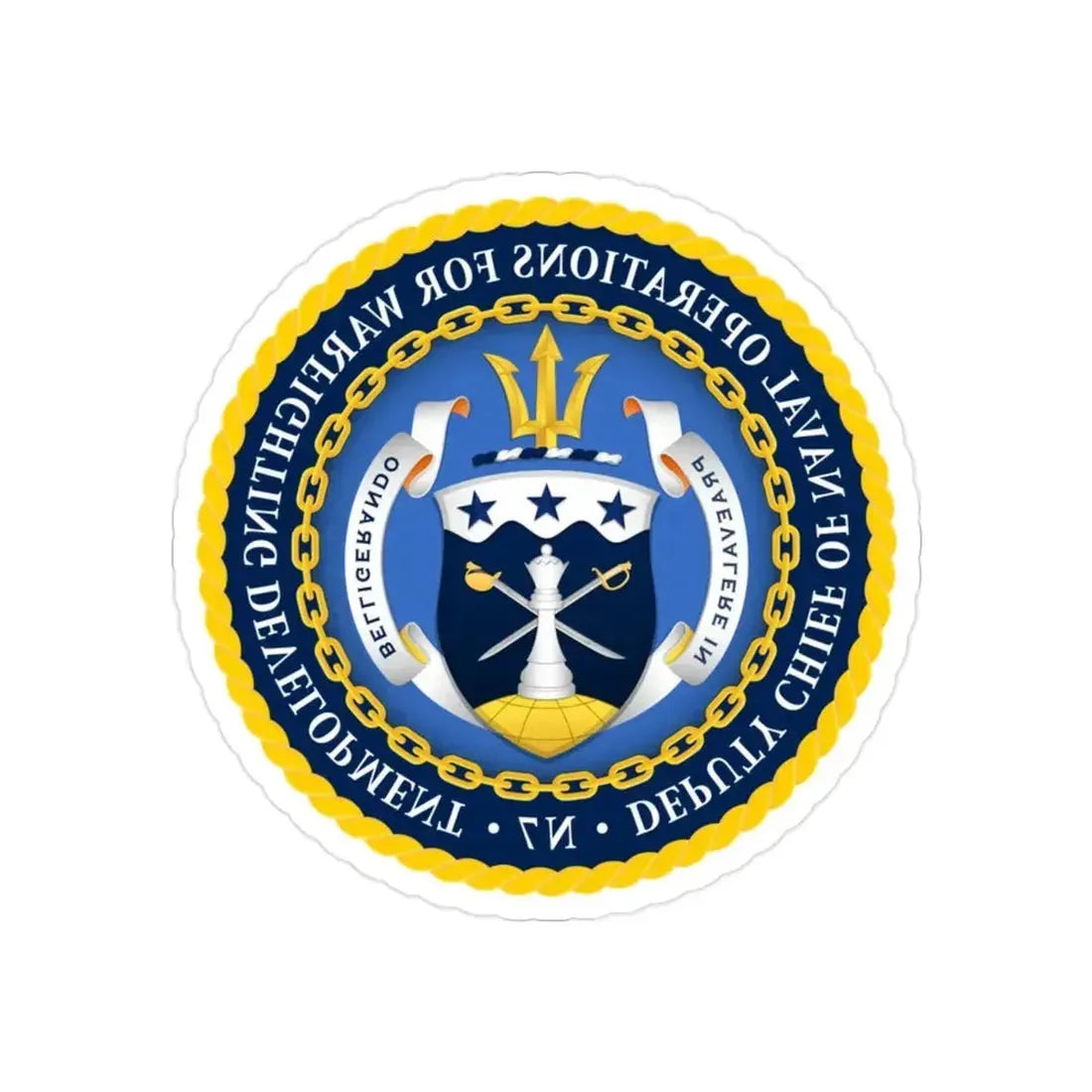 Deputy Chief of Naval Operations for Warfighting Development N7 (U.S. Navy) REVERSE PRINT Transparent Die-Cut STICKER - The Sticker Space