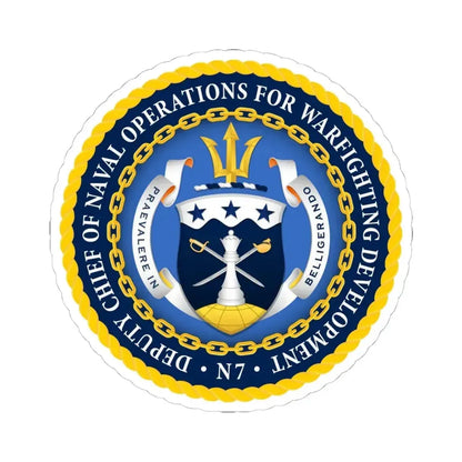Deputy Chief of Naval Operations for Warfighting Development N7 (U.S. Navy) STICKER Vinyl Kiss-Cut Decal 4 Inch White - The Sticker Space