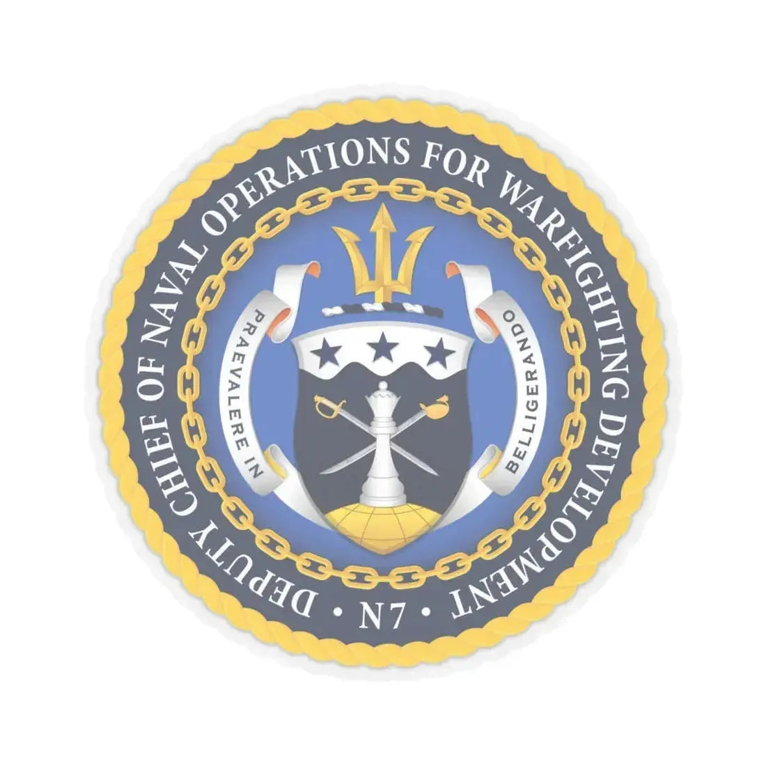 Deputy Chief of Naval Operations for Warfighting Development N7 (U.S. Navy) STICKER Vinyl Kiss-Cut Decal 6 Inch Transparent - The Sticker Space