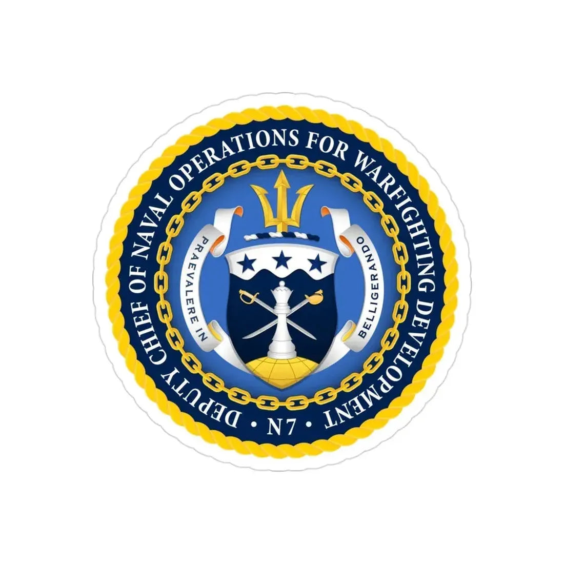 Deputy Chief of Naval Operations for Warfighting Development N7 (U.S. Navy) Transparent STICKER Die-Cut Vinyl Decal 3 Inch Transparent - The Sticker Space