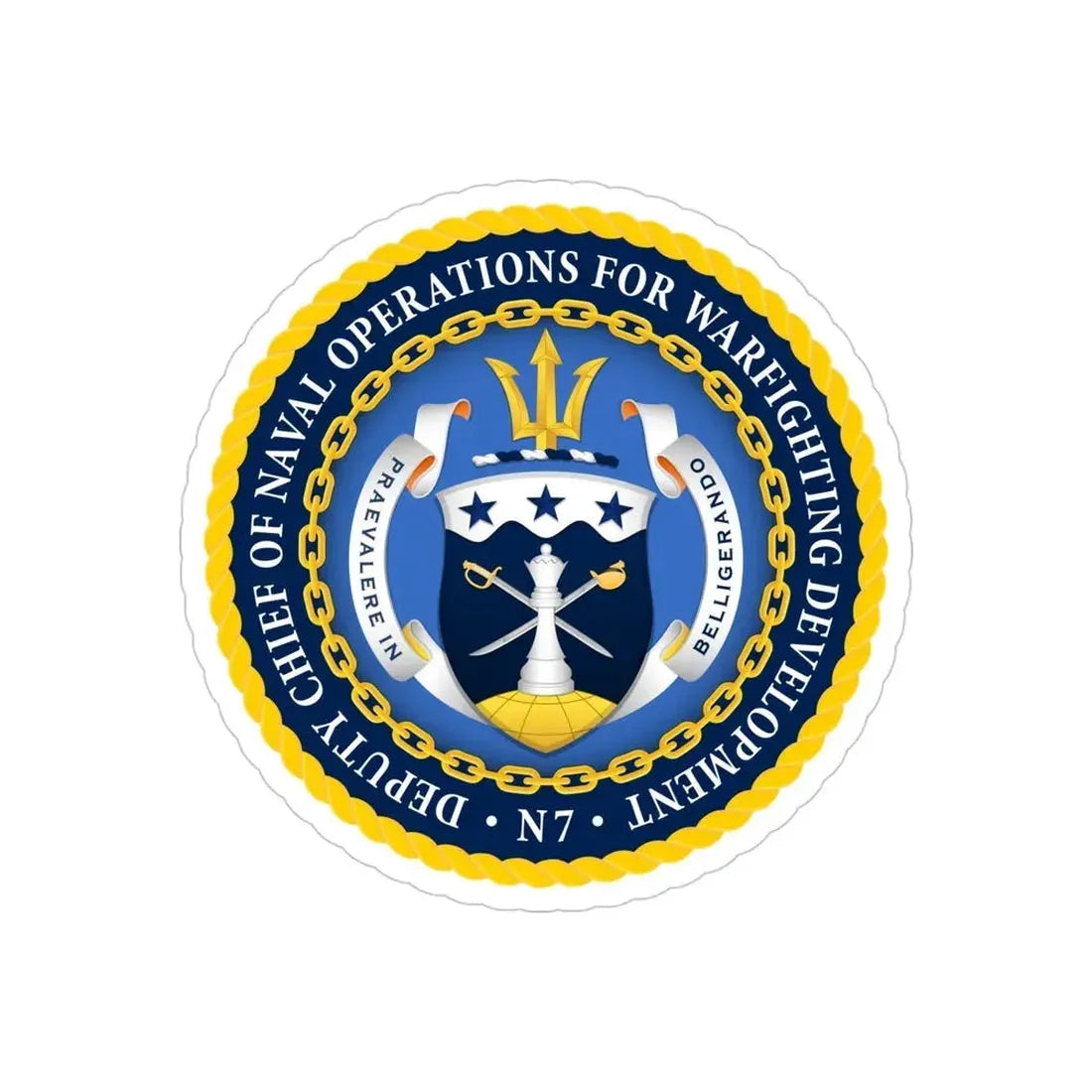 Deputy Chief of Naval Operations for Warfighting Development N7 (U.S. Navy) Transparent STICKER Die-Cut Vinyl Decal 4 Inch Transparent - The Sticker Space