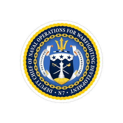 Deputy Chief of Naval Operations for Warfighting Development N7 (U.S. Navy) Transparent STICKER Die-Cut Vinyl Decal 4 Inch Transparent - The Sticker Space