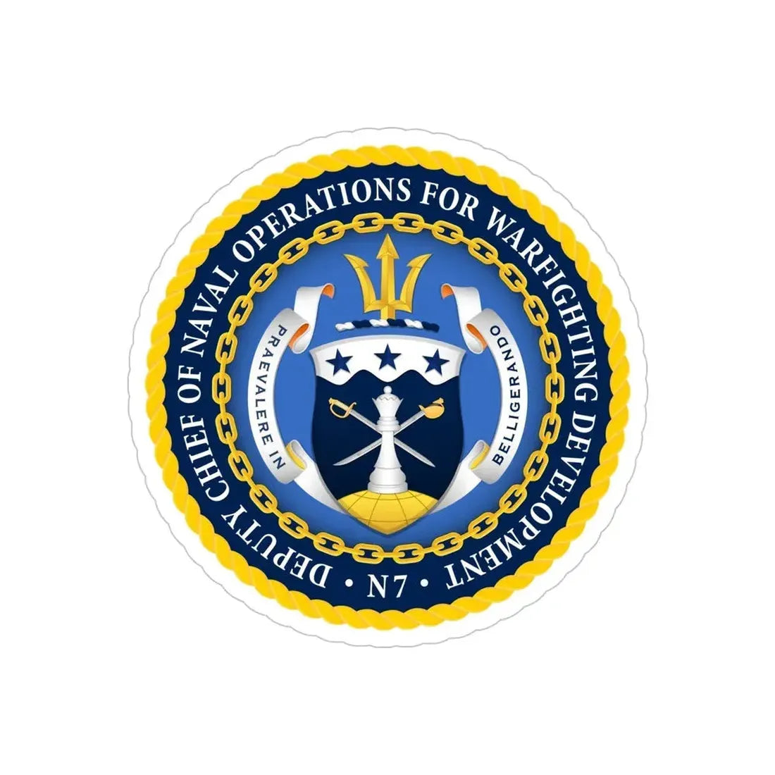 Deputy Chief of Naval Operations for Warfighting Development N7 (U.S. Navy) Transparent STICKER Die-Cut Vinyl Decal 5 Inch Transparent - The Sticker Space