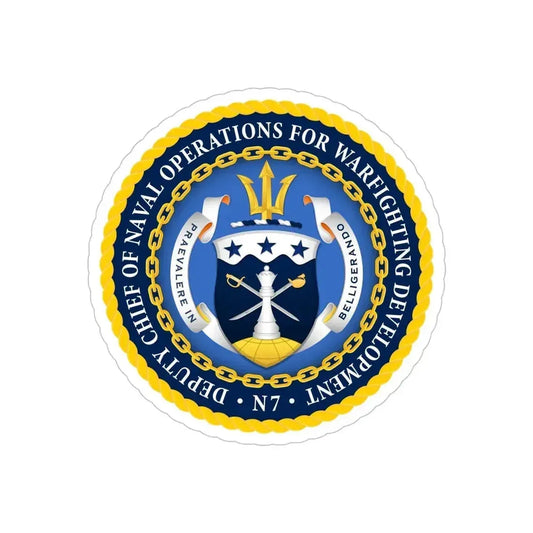 Deputy Chief of Naval Operations for Warfighting Development N7 (U.S. Navy) Transparent STICKER Die-Cut Vinyl Decal 6 Inch Transparent - The Sticker Space