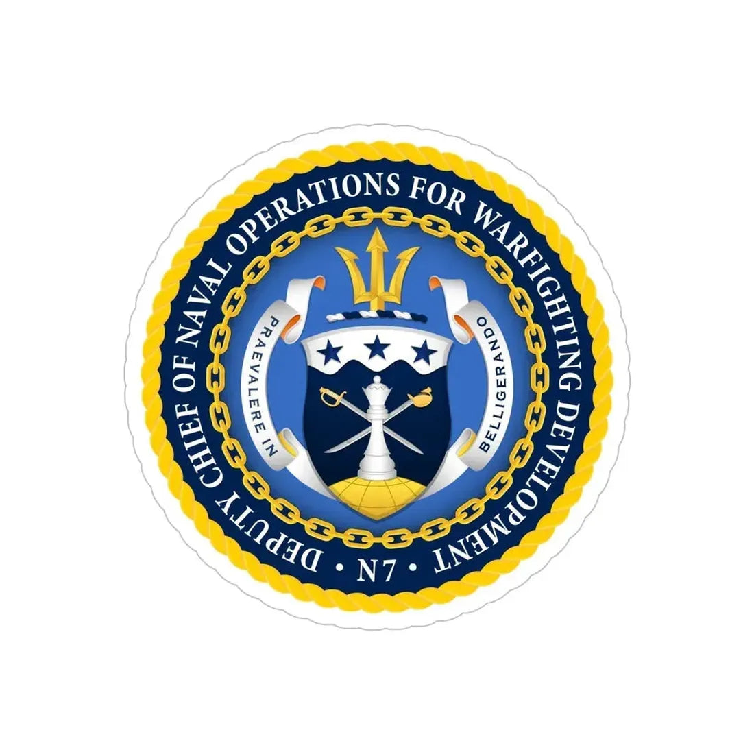 Deputy Chief of Naval Operations for Warfighting Development N7 (U.S. Navy) Transparent STICKER Die-Cut Vinyl Decal 6 Inch Transparent - The Sticker Space