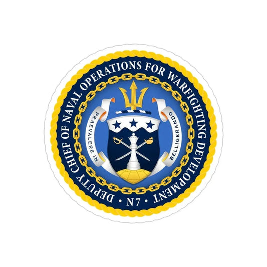 Deputy Chief of Naval Operations for Warfighting Development N7 (U.S. Navy) Transparent STICKER Die-Cut Vinyl Decal 6 Inch Transparent - The Sticker Space