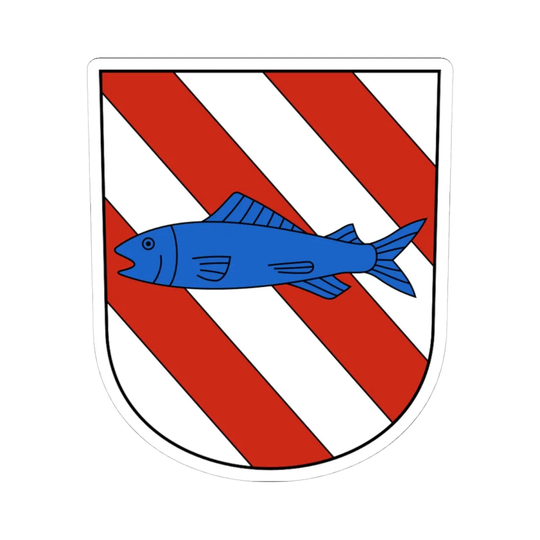 Derendingen-blazon (Switzerland) (Coat of Arms) STICKER Vinyl Kiss-Cut Decal 4 Inch White - The Sticker Space