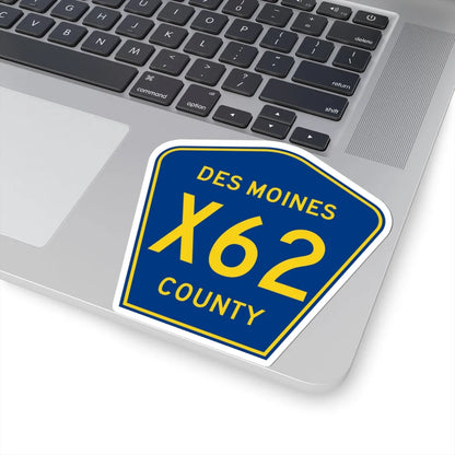 Des Moines County Route X62 IA (Iowa) (Road Sign) STICKER Vinyl Kiss-Cut Decal - The Sticker Space