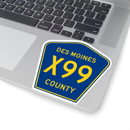 Des Moines County Route X99 IA (Iowa) (Road Sign) STICKER Vinyl Kiss-Cut Decal - The Sticker Space