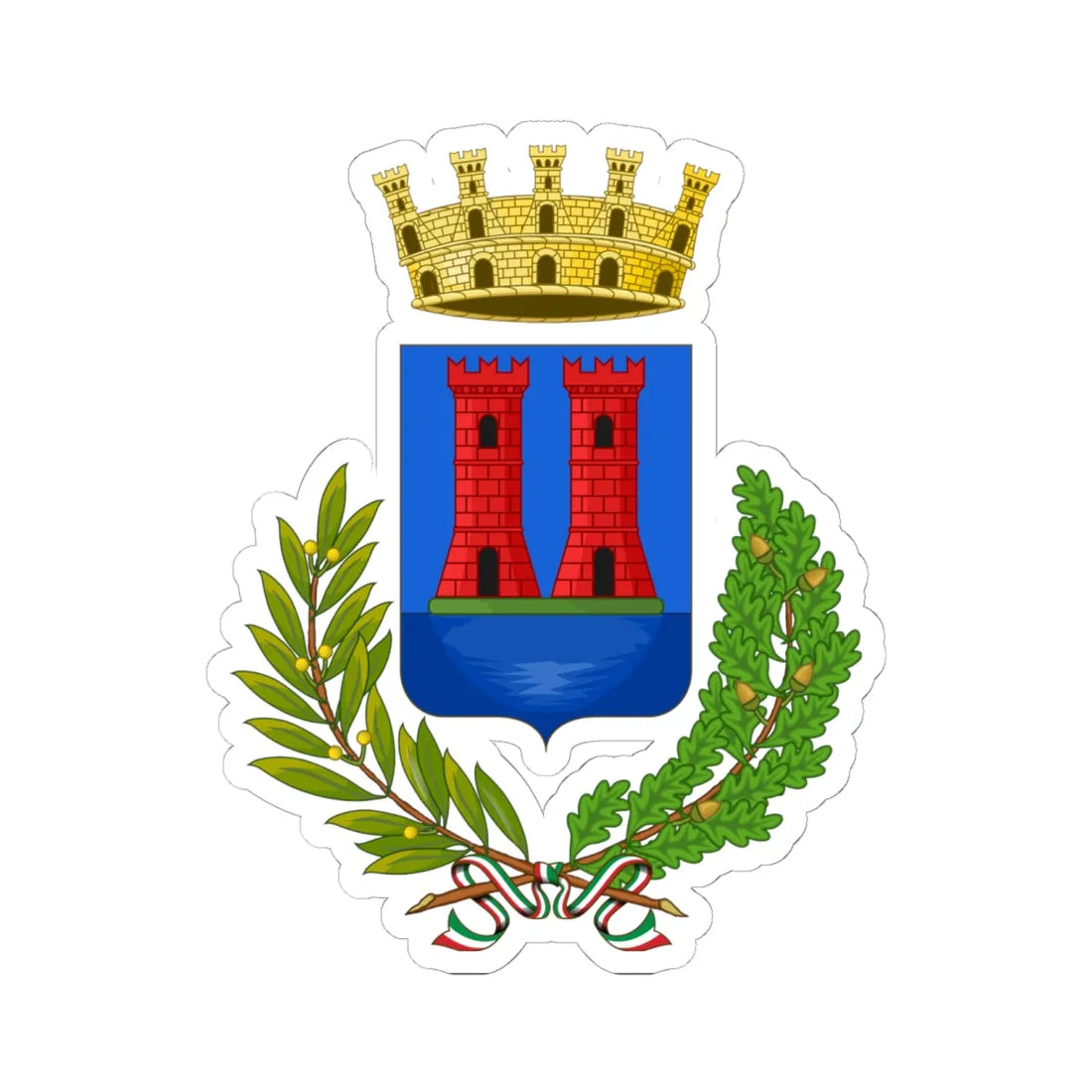 Desenzano del Garda-Stemma (Italy) (Coat of Arms) STICKER Vinyl Kiss-Cut Decal 6 Inch White - The Sticker Space