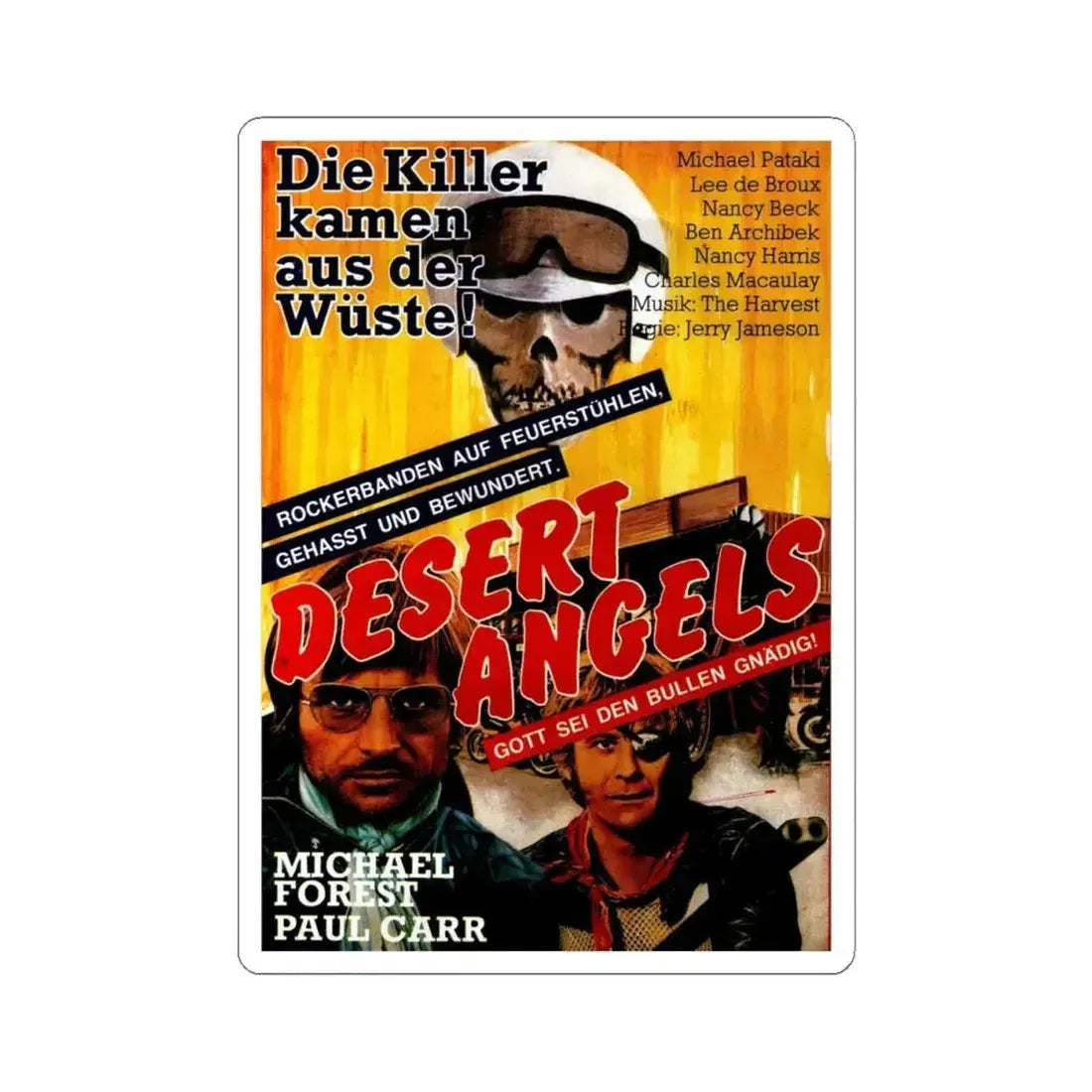 DESERT ANGELS (DIRT GANG) 1972 Movie Poster - STICKER Vinyl Kiss-Cut Decal 4 Inch White - The Sticker Space