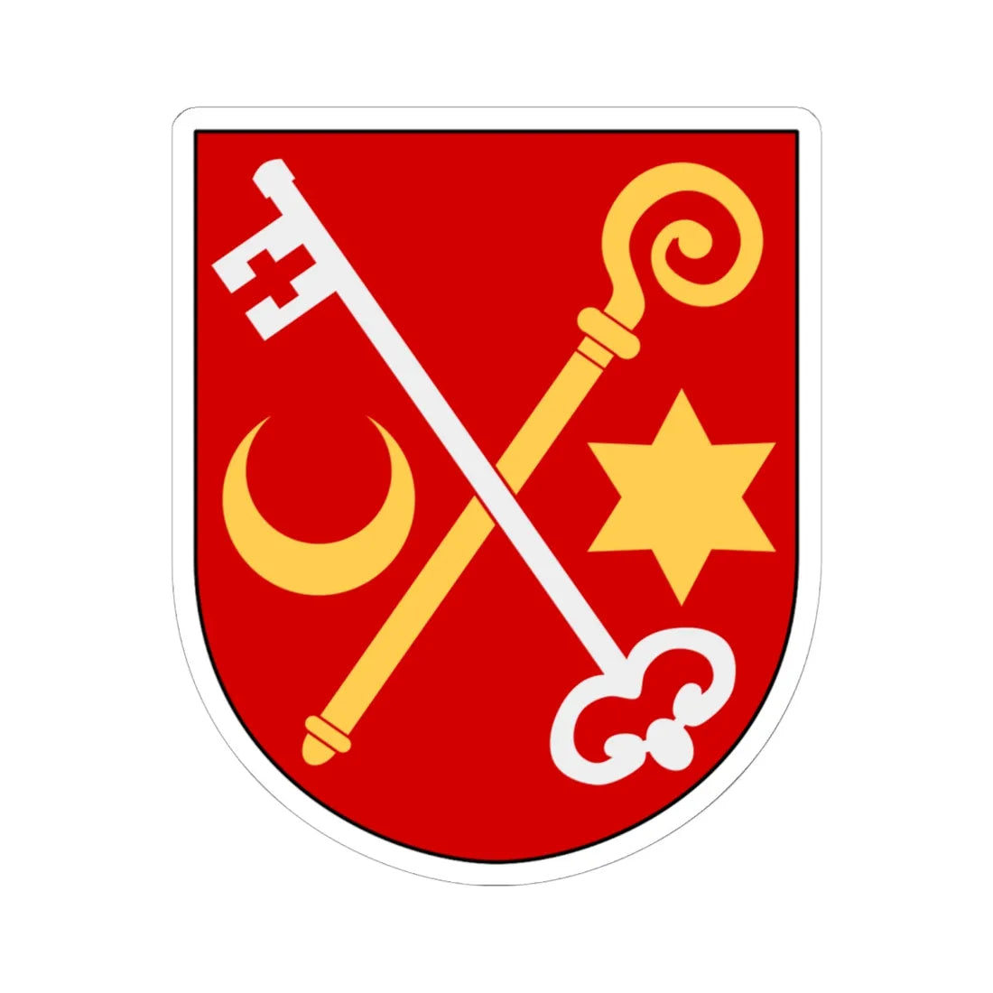 Ödeshögs kyrkliga samfällighet vapen (Sweden) (Coat of Arms) STICKER Vinyl Kiss-Cut Decal 6 Inch White - The Sticker Space