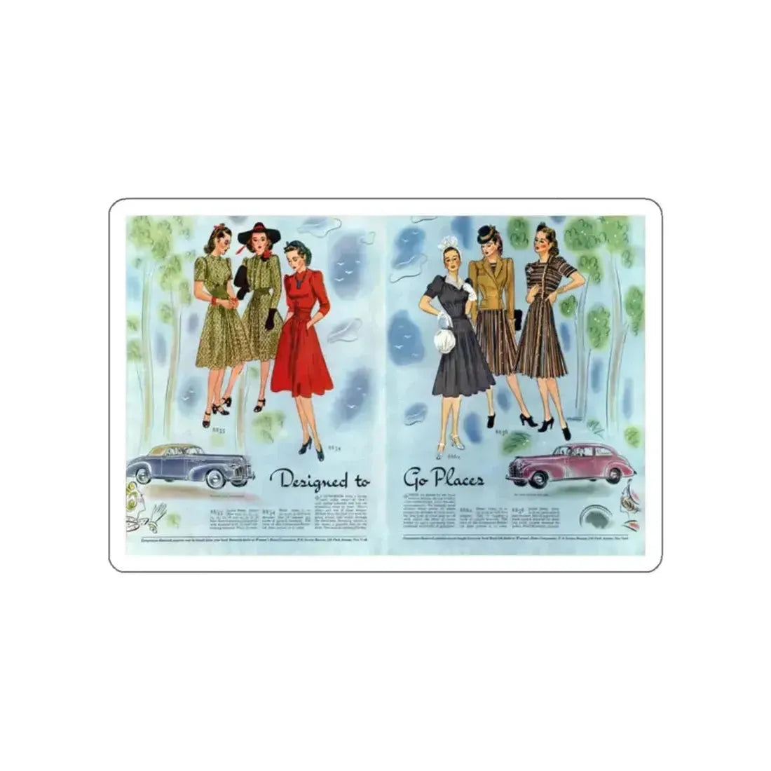 Designed to Go Places, Woman's Home Companion, April 1940 (Magazine Illustration) STICKER Vinyl Die-Cut Decal - The Sticker Space