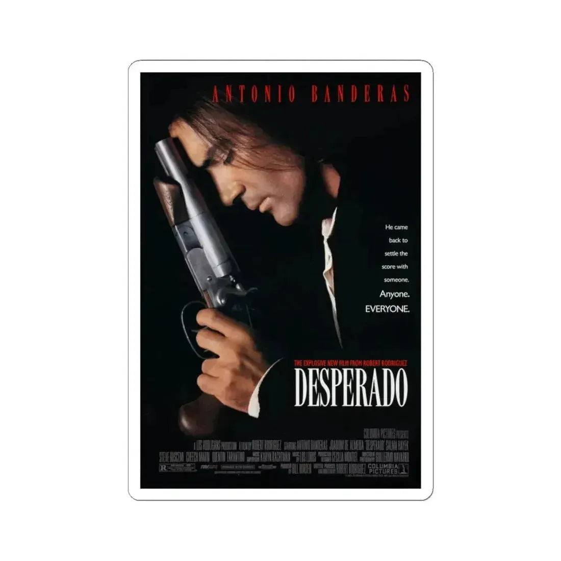 Desperado 1995 Movie Poster - STICKER Vinyl Kiss-Cut Decal 6 Inch White - The Sticker Space