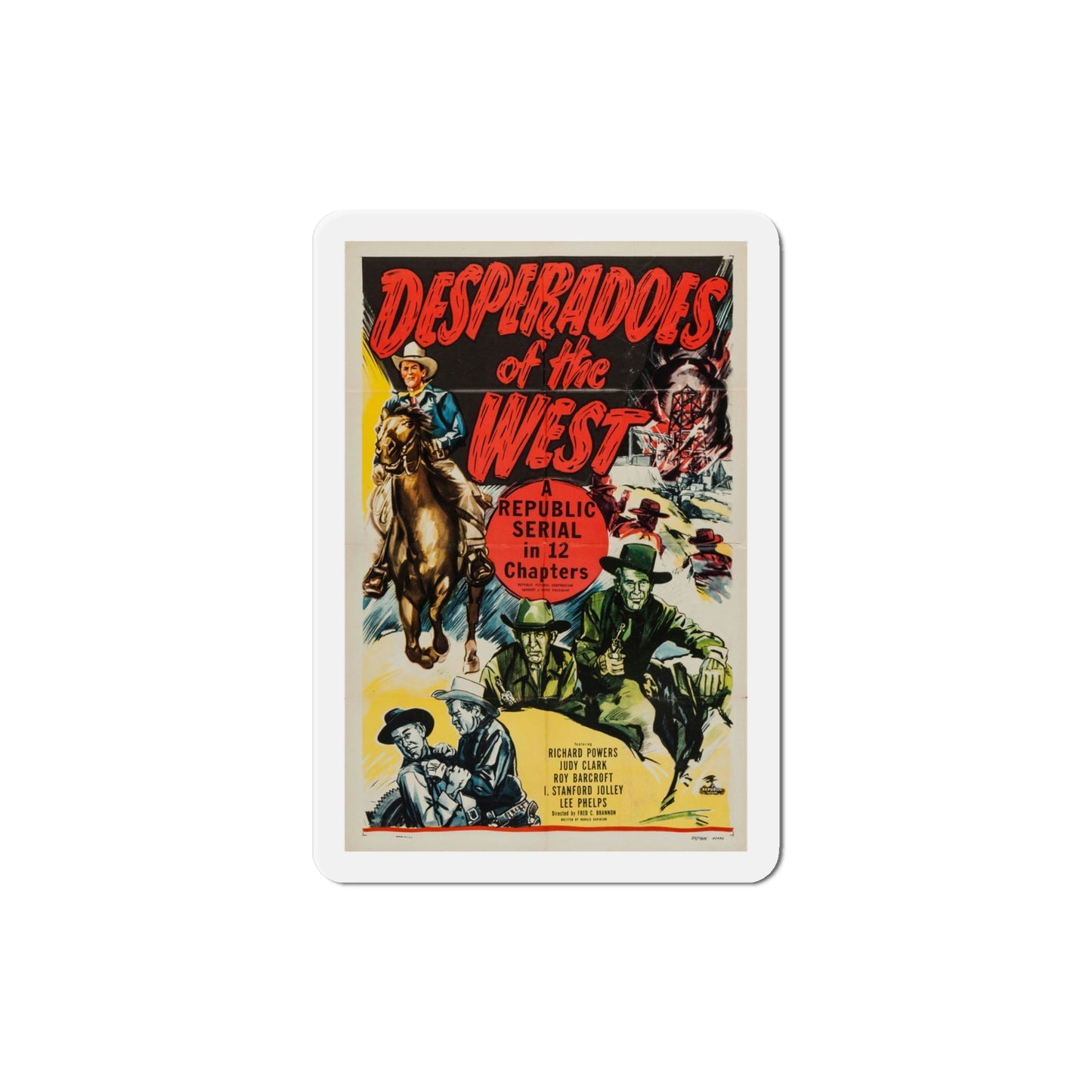 Desperadoes of the West 1950 Movie Poster Die-Cut Magnet-4 Inch-The Sticker Space