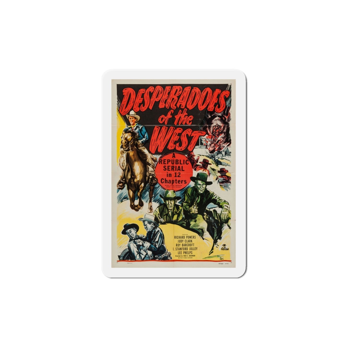 Desperadoes of the West 1950 Movie Poster Die-Cut Magnet-6 Inch-The Sticker Space