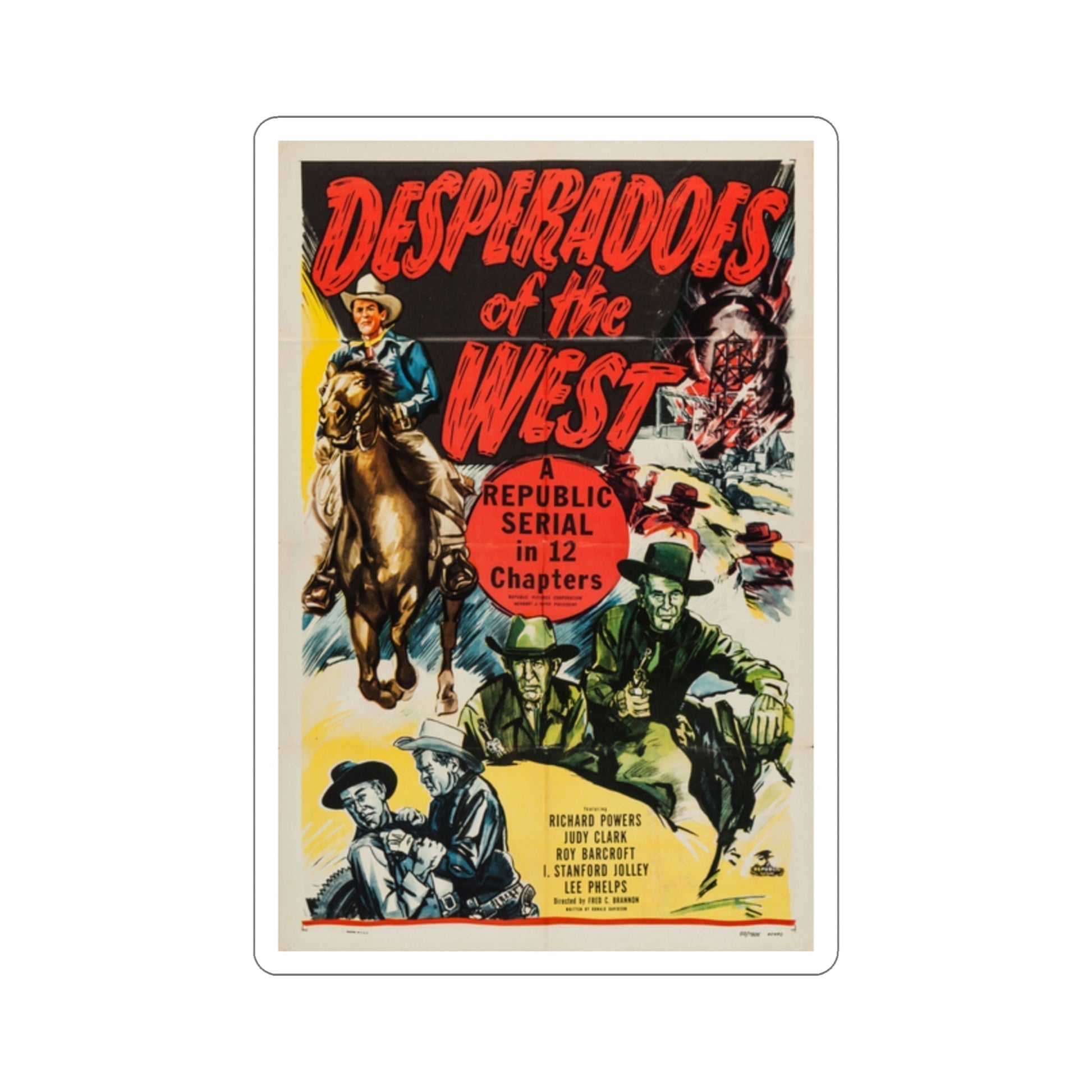 Desperadoes of the West 1950 Movie Poster STICKER Vinyl Die-Cut Decal-2 Inch-The Sticker Space