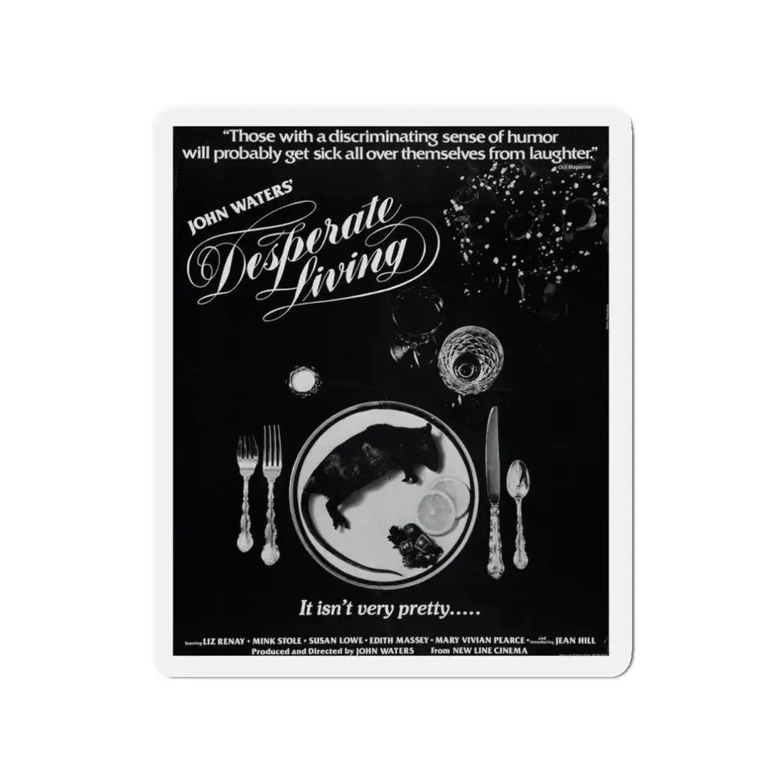 DESPERATE LIVING 1977 Movie Poster - Refrigerator Magnet 3 Inch - The Sticker Space